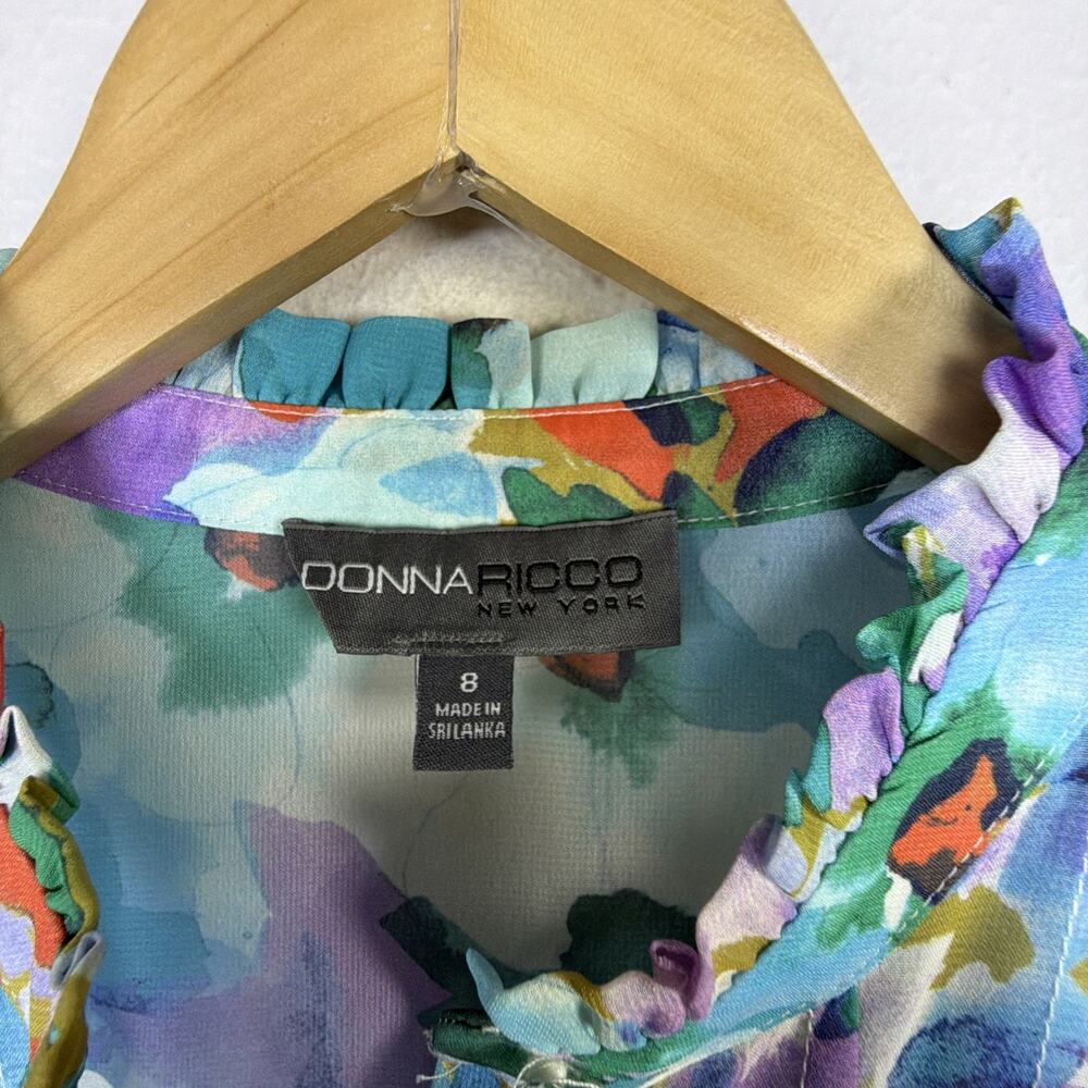 Donna Ricco mini dress floral dress womens 8 victorian summer spring wedding NWT - Picture 7 of 14